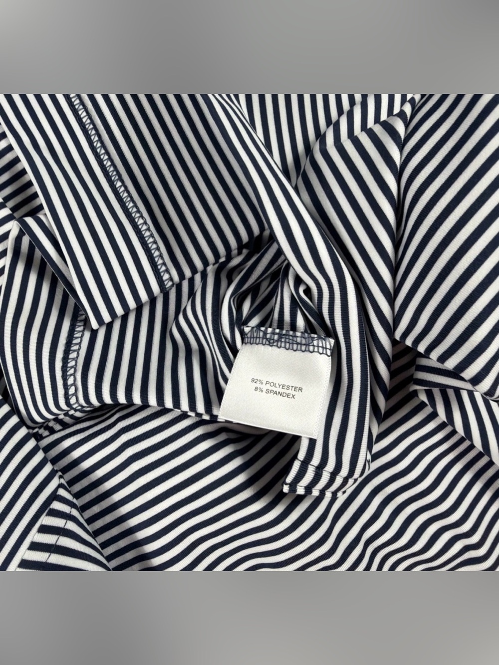 Peter Millar Golf Shirt Polo CS Summer Comfort Chest Logo Striped XL NV/WH $98 - Picture 4 of 5